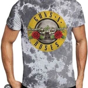 Guns N Roses Gray And Red Tie-Dye Women Shirt Size M